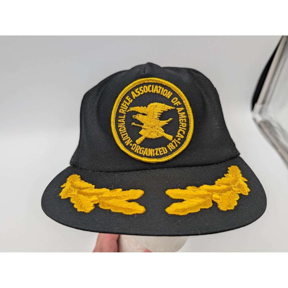 Vintage Stylemaster NRA National Rifle Association Trucker Hat Black Mesh USA